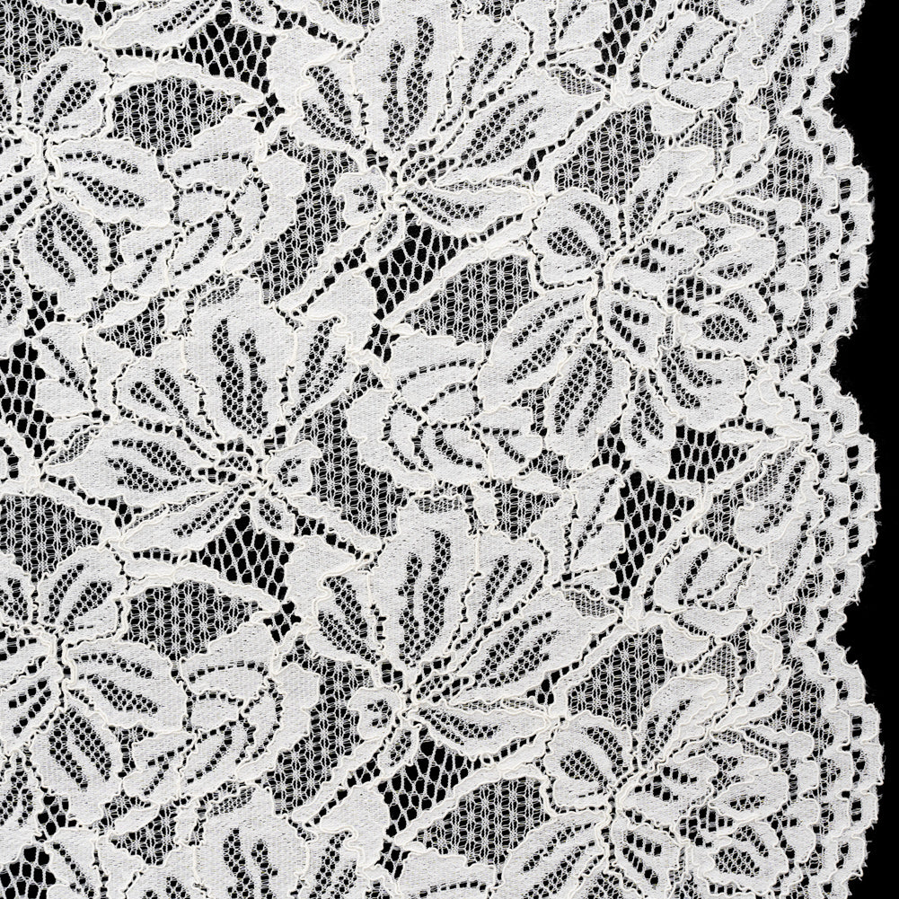 Stretch Corded Lace with Finished Edges - Ivory Tropical Blossoms - Ottilie Collection - Joann Fabrics
