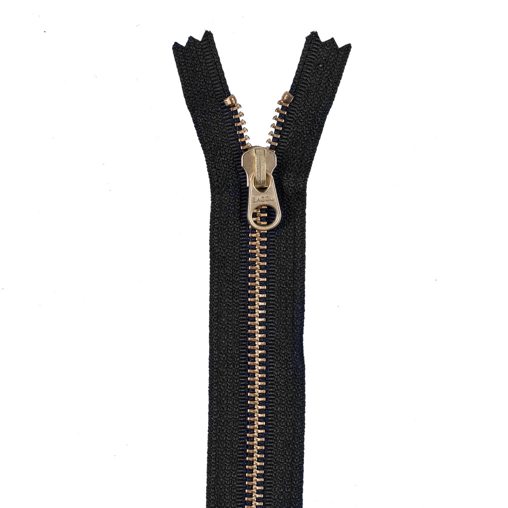 Metal Zipper with Gold Pull and Teeth 6