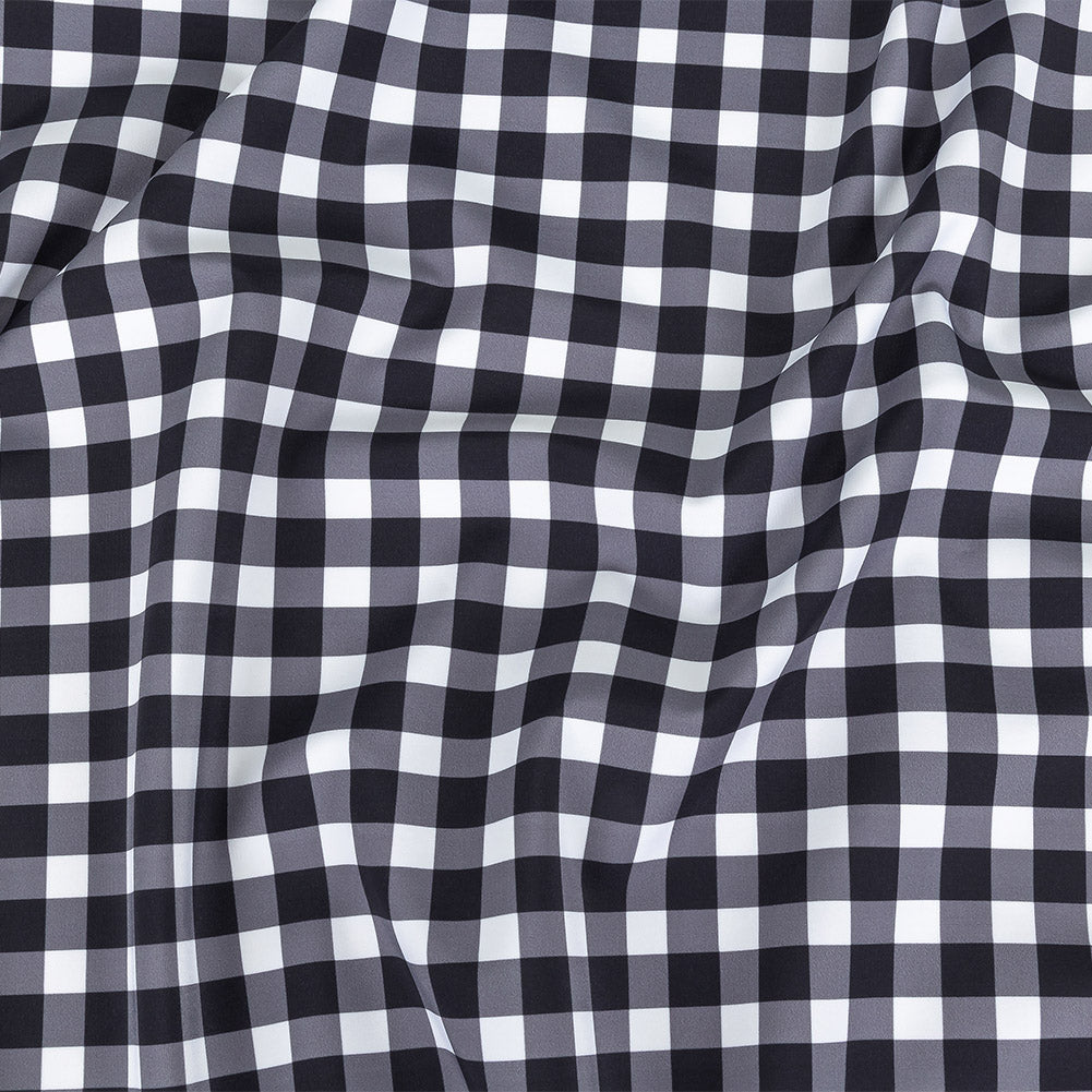 Compression Swimwear Tricot, UV Protective with Aloe Vera Microcapsules - Phantom and White Checkered - Caye Collection - Joann Fabrics