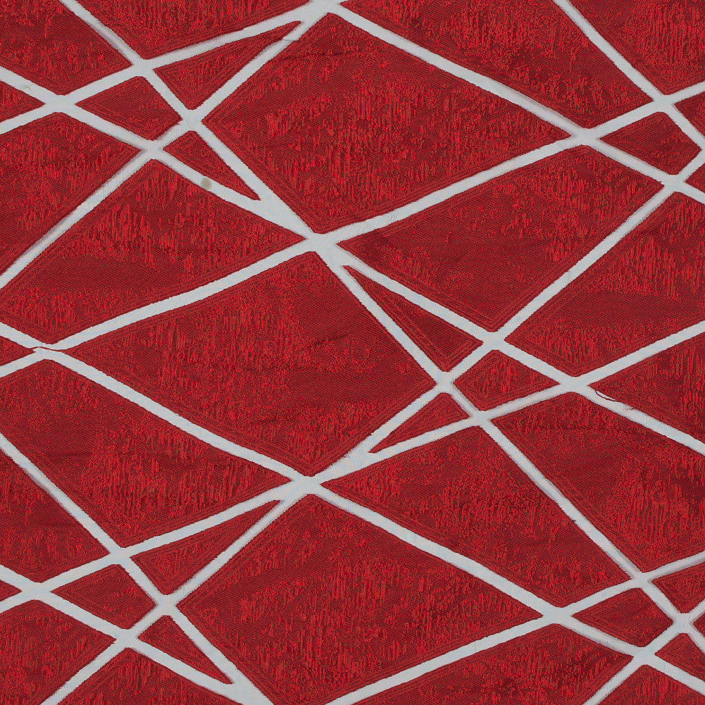 Red Geometric Burnout Jacquard - Joann Fabrics