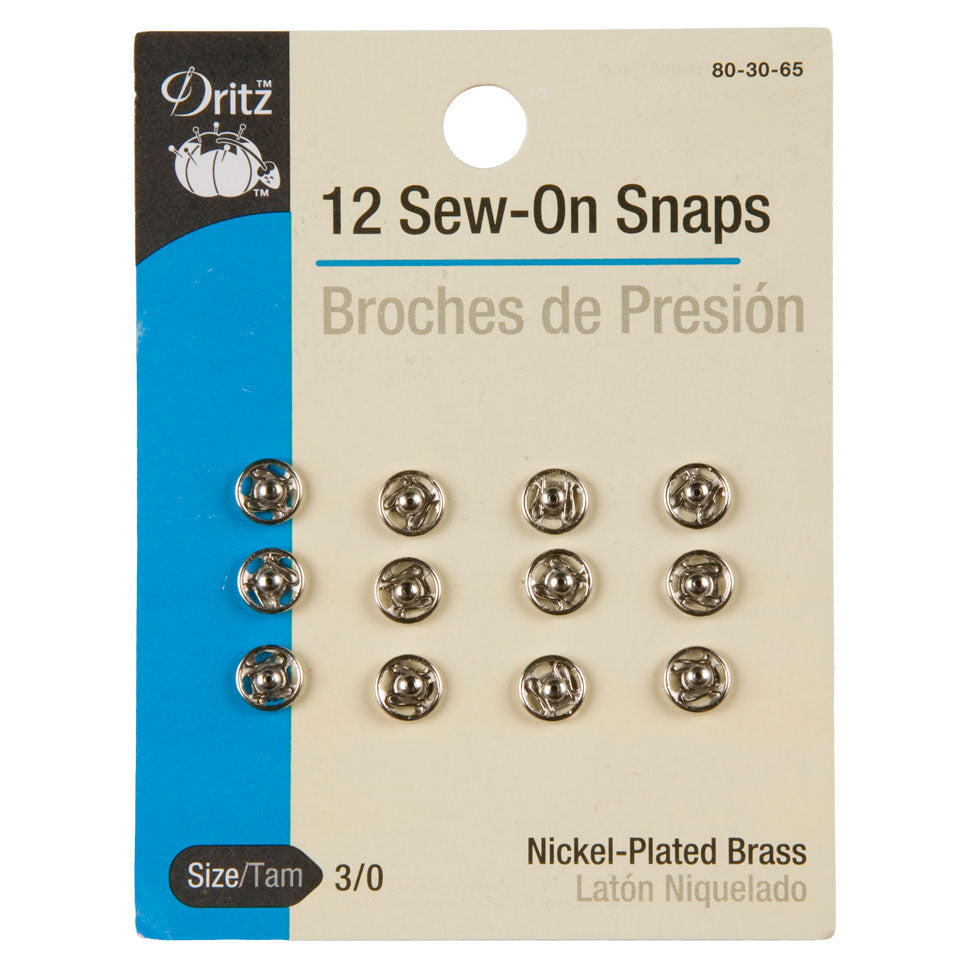 Dritz Nickel Sew On Snaps Size 3/0 - 12ct - Joann Fabrics