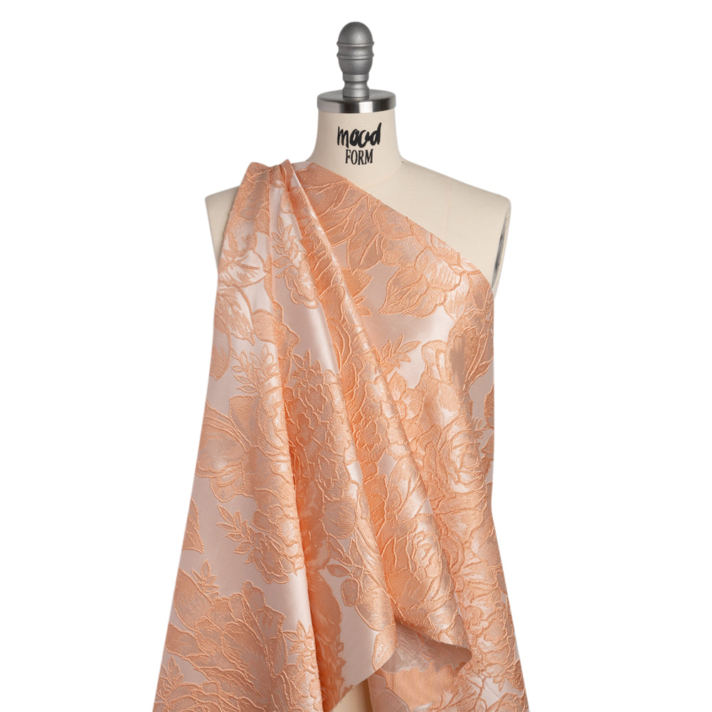 Polyester Brocade - Peach Cabbage Roses - Joann Fabrics