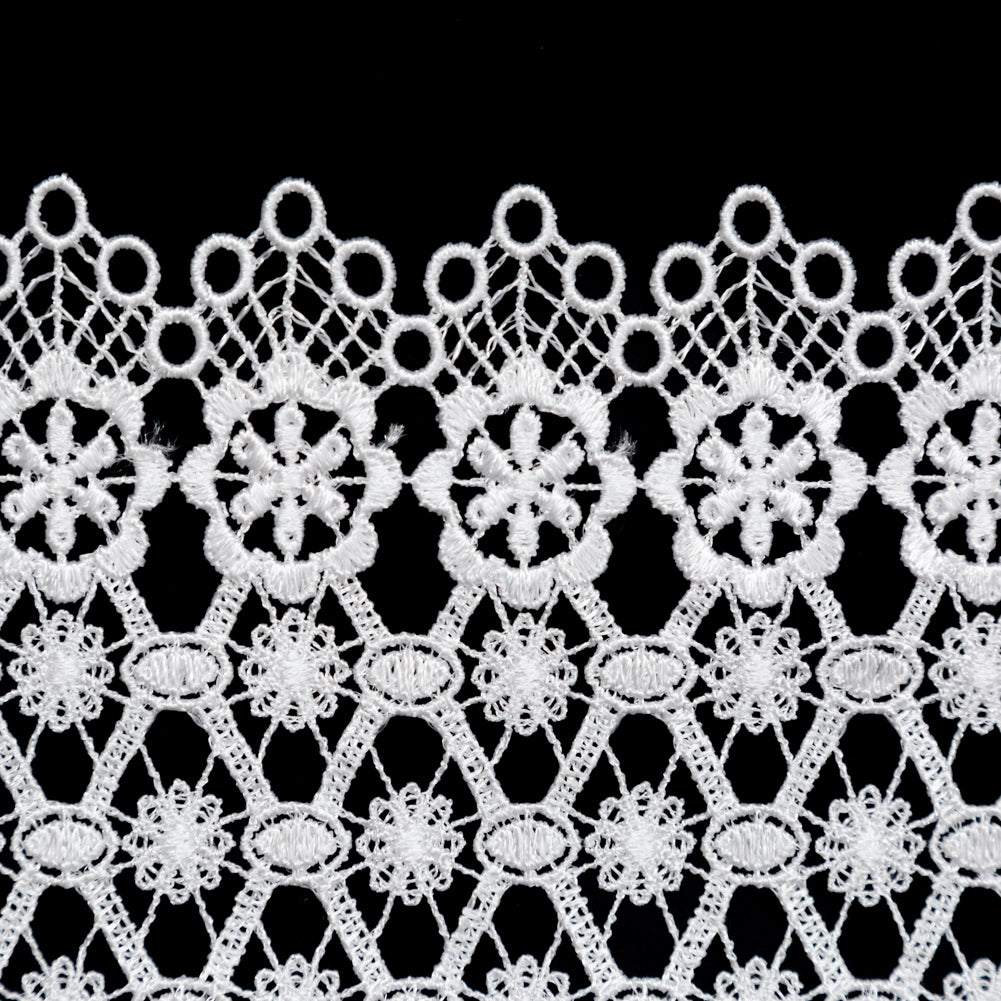 European White Floral Venise Lace Trim - 4