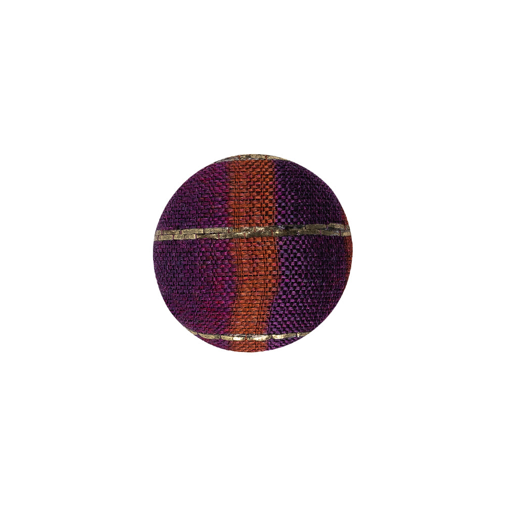 Deep Purple, Orange and Glitteratti Lurex Striped Fabric Covered Rayon Blend Sew On Button - 24L/15mm - Joann Fabrics