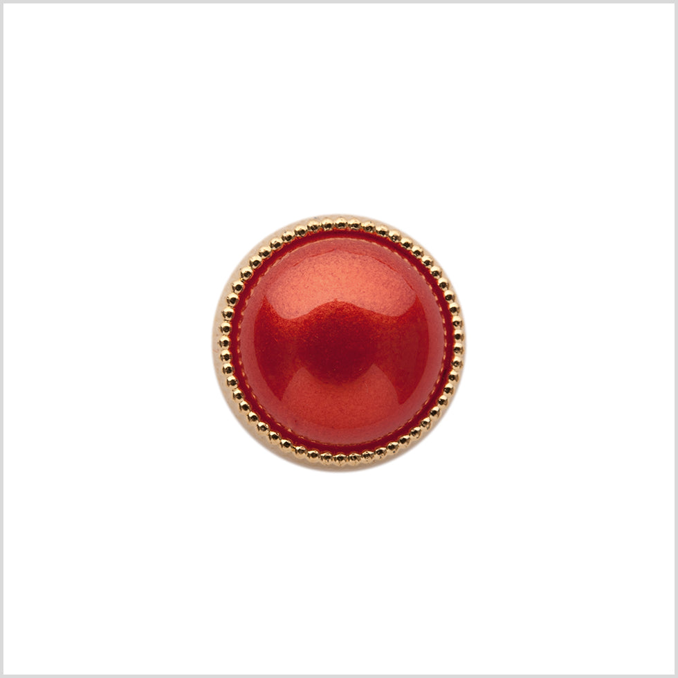 Italian Red and Gold Edged Shank Back Button - 20L/12.5mm - Joann Fabrics