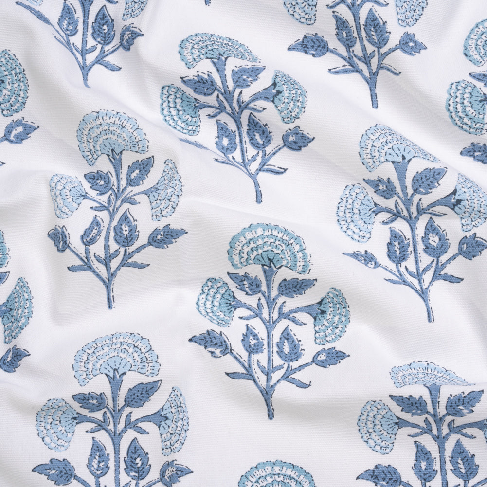 Blue and White Classic Floral Printed Cotton Canvas - Joann Fabrics