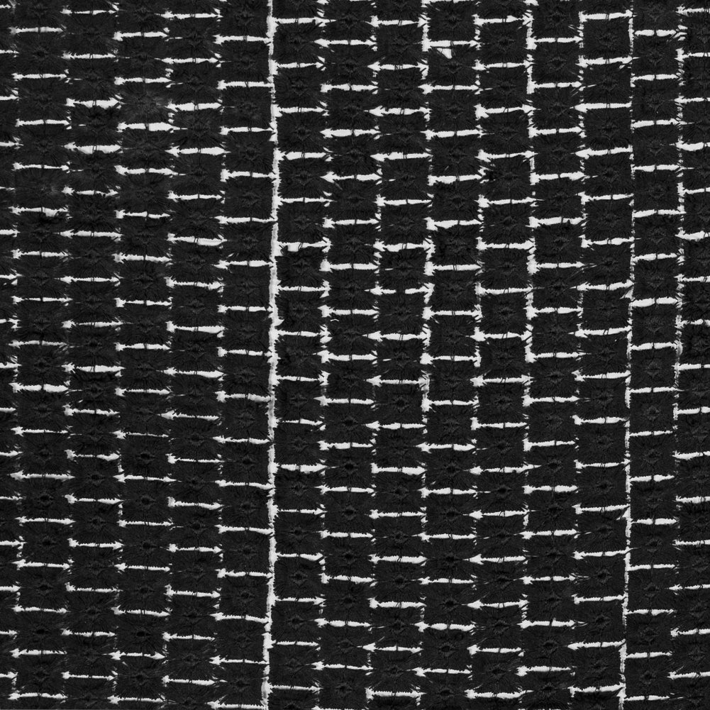 Black Novelty Geometric Embroidered Organza - Joann Fabrics