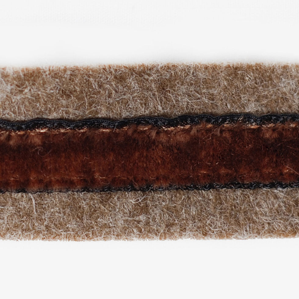 Heathered Brown and Chocolate Brown Velvet on Wool - 1
