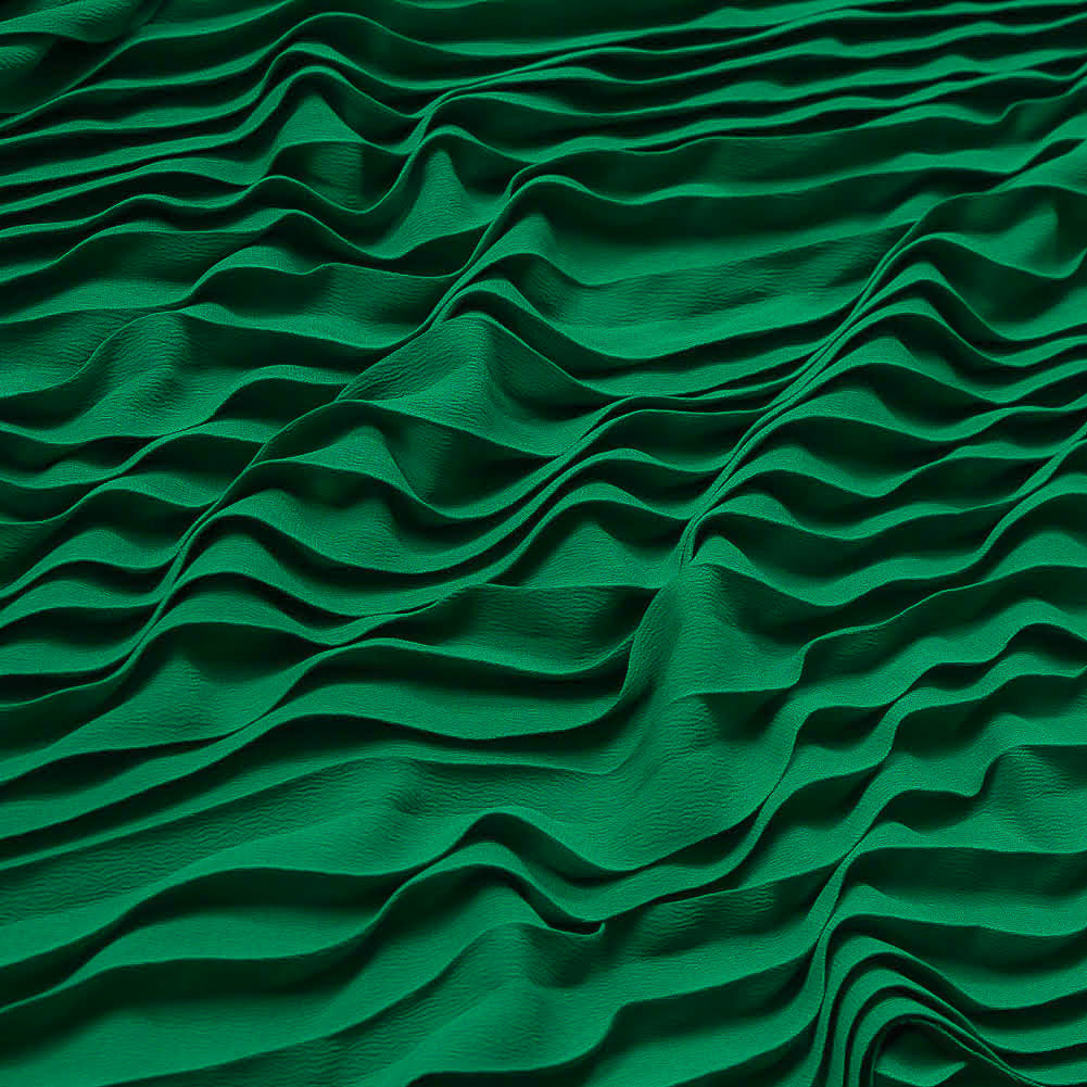 Accordion Pleated Chiffon - Emerald Green - Etereo Collection - Joann Fabrics