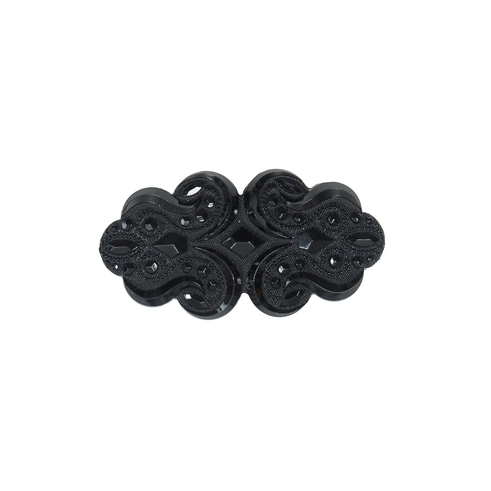 Italian Black Etched Brooch - 2.25
