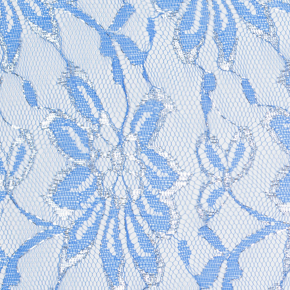Regatta Blue and Metallic Silver Mesh Lace - Joann Fabrics