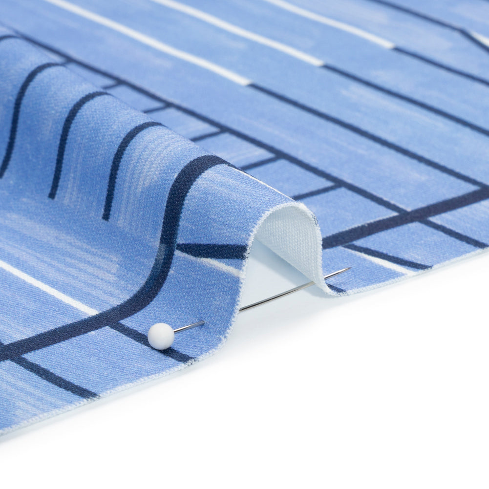 Stretch Cotton Twill Print - Blue Lines in Blocks - Mood Exclusive Structurally Sound - Joann Fabrics