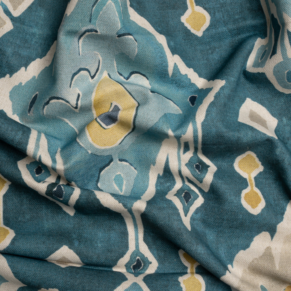 Cotton and Linen Canvas Print - Ocean Painted Diamonds - British Imported - Joann Fabrics