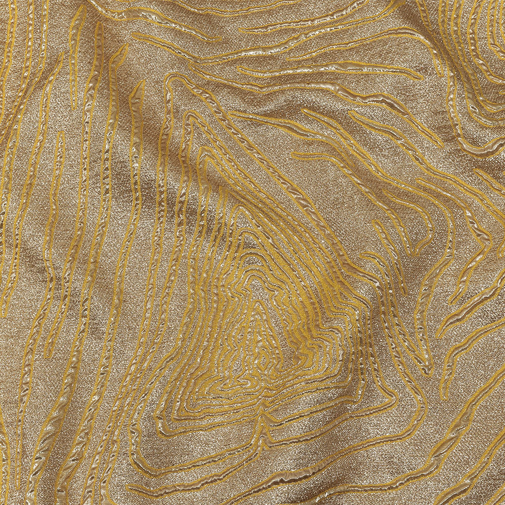 Metallic Gold and Mustard Contour Lines Luxury Brocade - Joann Fabrics