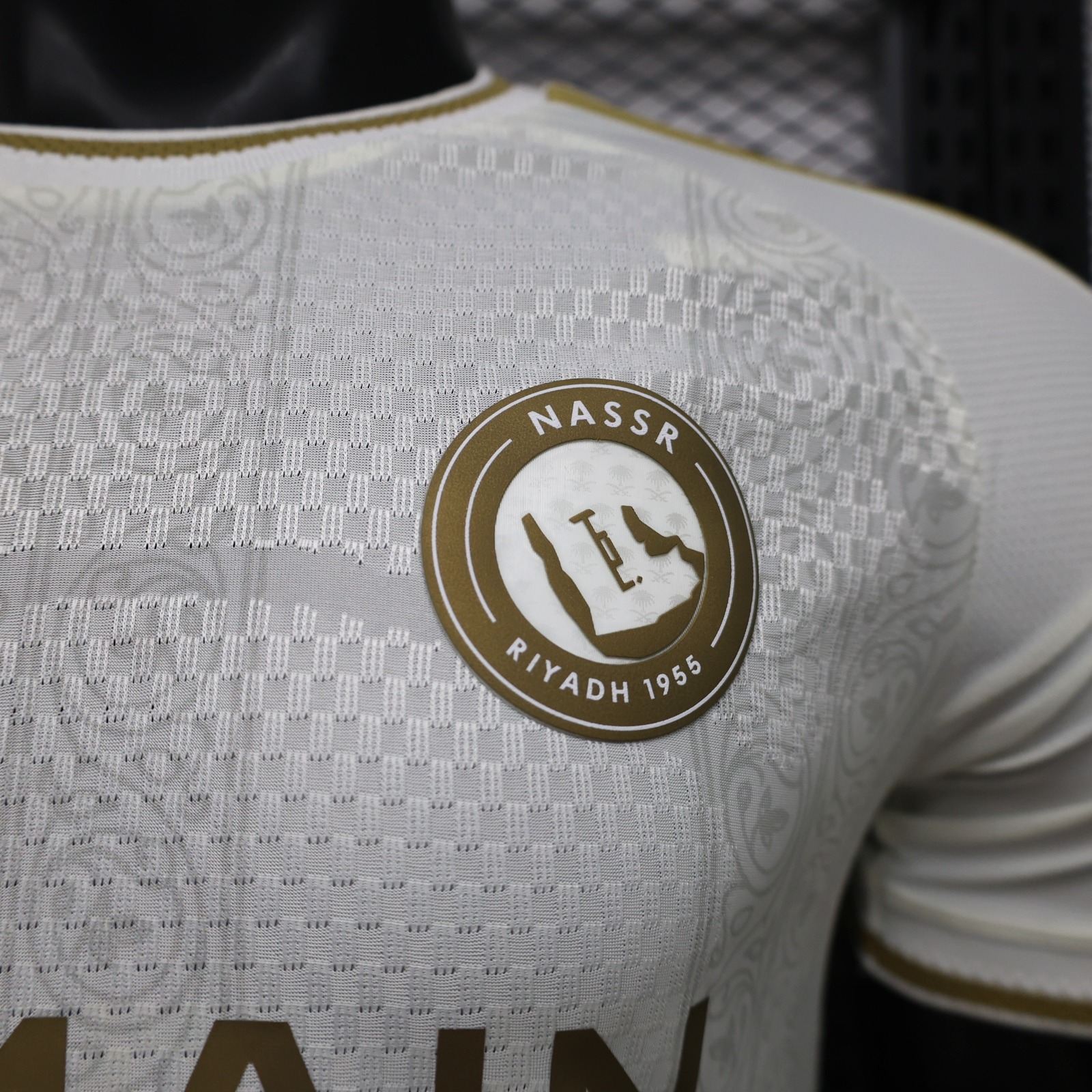 Al Nassr Riyadh Victory 26-27 Third White Gold Jersey With HUMAIN Sponsor - Player Version - UnitedFutballJersey