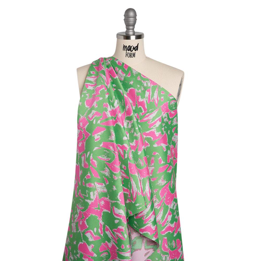 Luxury Polyester Brocade - Sparkling Hot Pink and Kelly Green Abstract Markmaking - Joann Fabrics