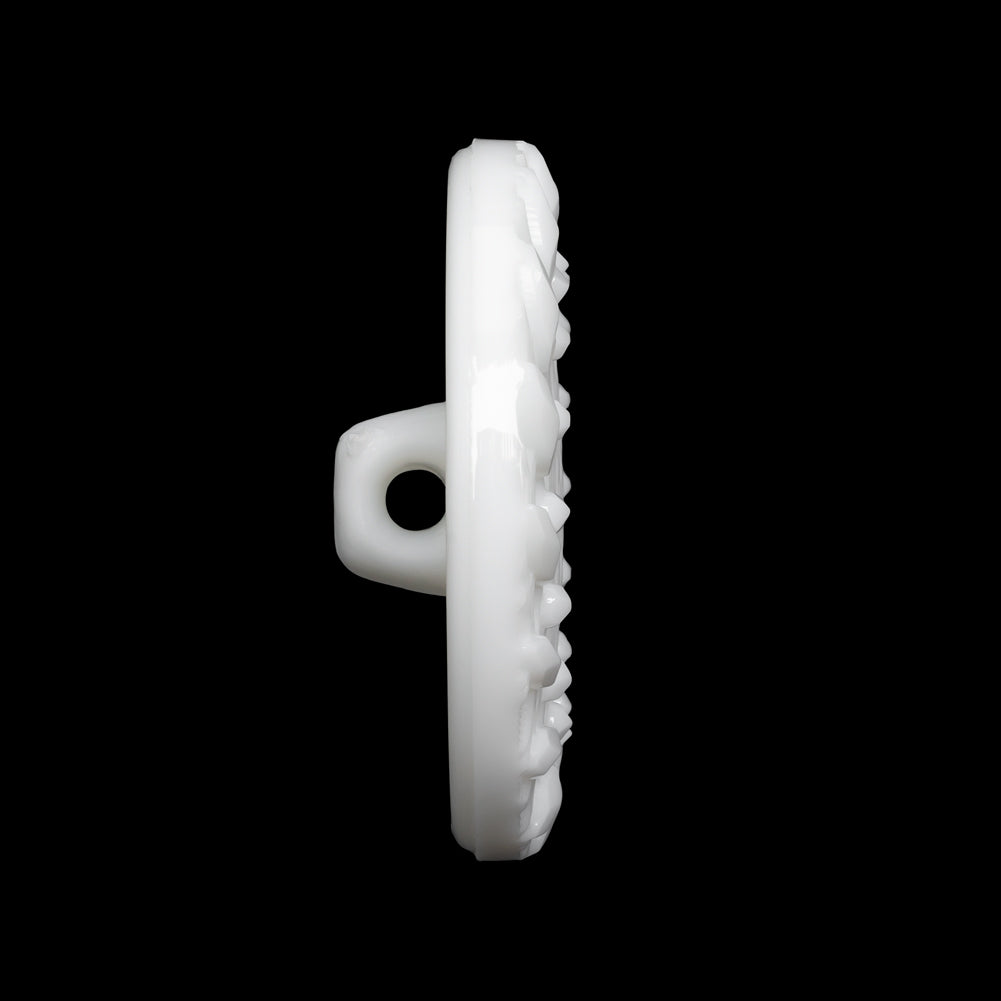 Plastic Shank Back Button - White Faux Gems and Latticework - 44L/28mm - Joann Fabrics