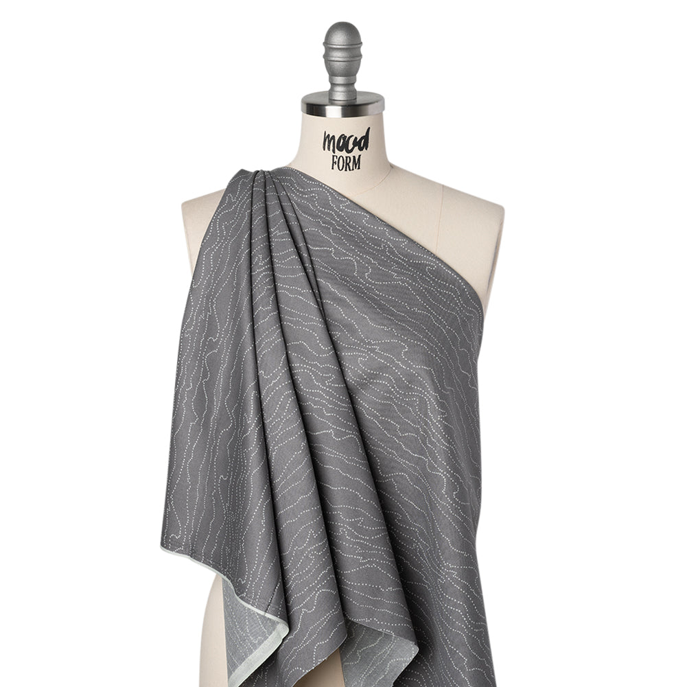 Printed Quilting Cotton by Ghazal Razavi for FIGO Studio - Gray and White Strings - Dewfall Collection - Joann Fabrics