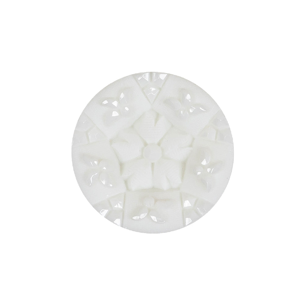 Italian White Concave Floral Molded Shank Back Plastic Button - 36L/23mm - Joann Fabrics