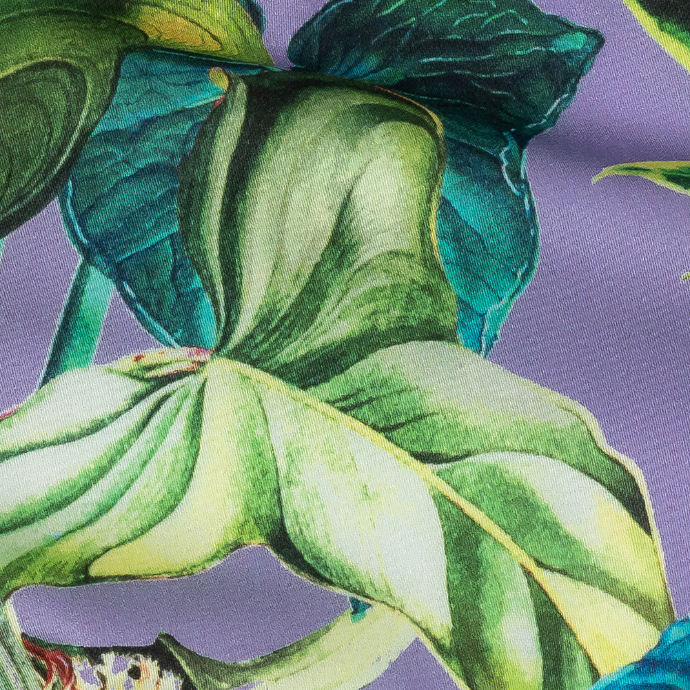 Mood Exclusive Lavender Florals and Fauna Stretch Cotton Sateen - Joann Fabrics