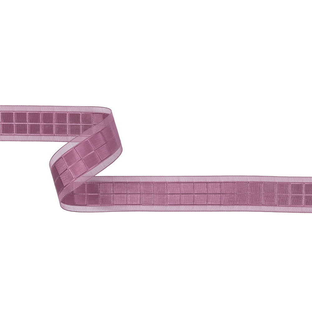 Amaranth Squares and Sheer Borders Ribbon - 1