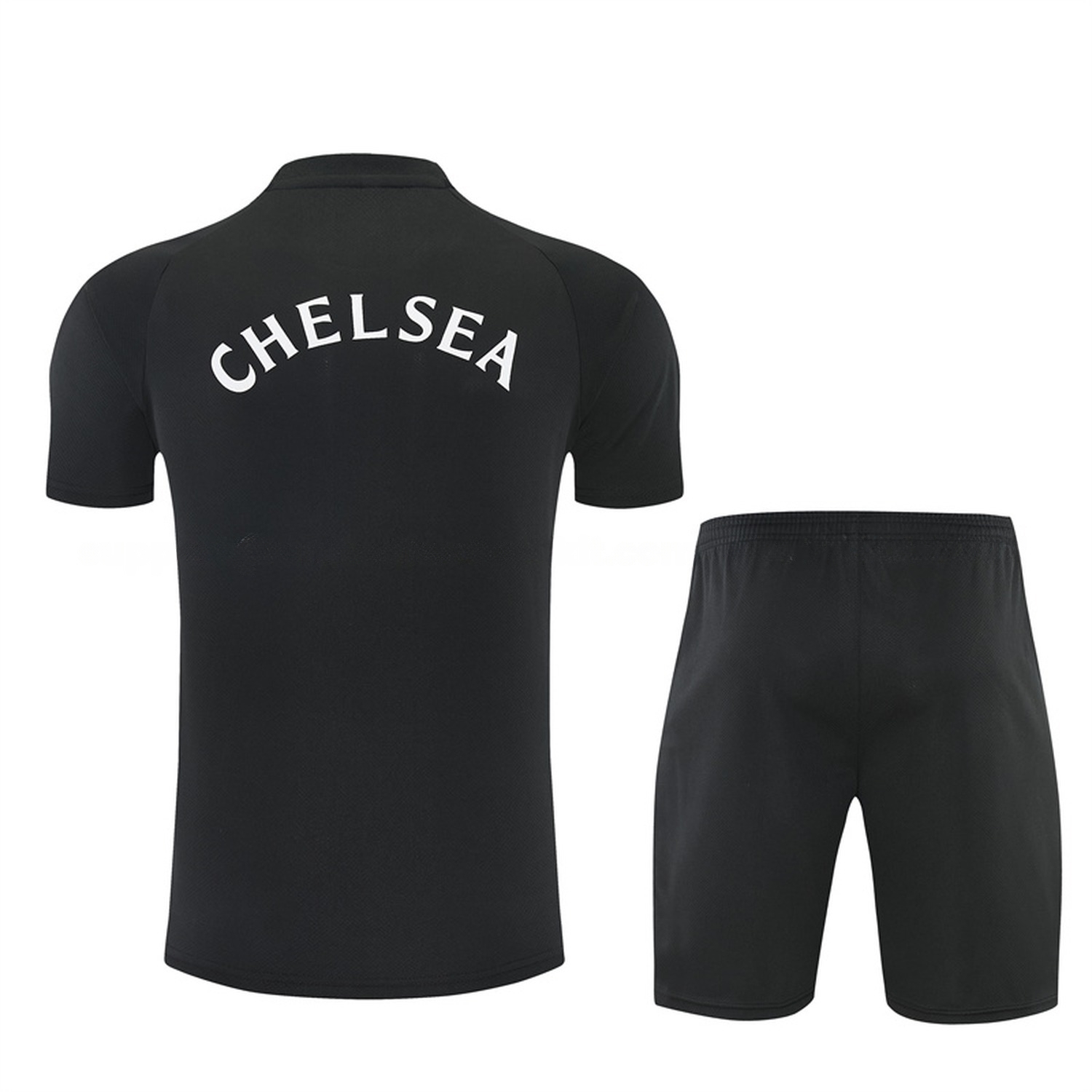 C.H.E.L.S.E.A 26-27 Kids Short-Sleeve Training Set - Black Top & Black Shorts - UnitedFutballJersey
