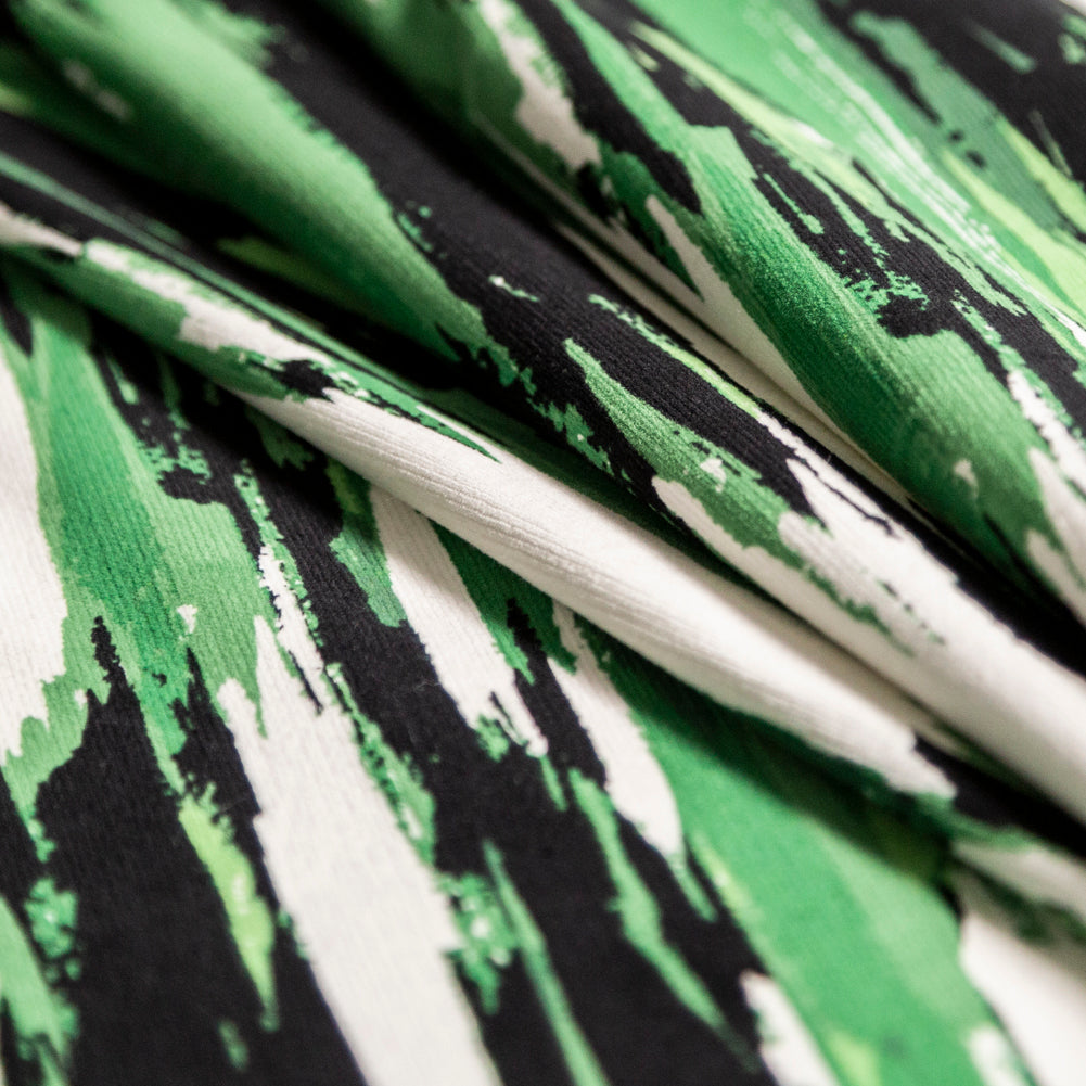 Green Abstract Stripes Stretch Cotton Corduroy - Joann Fabrics