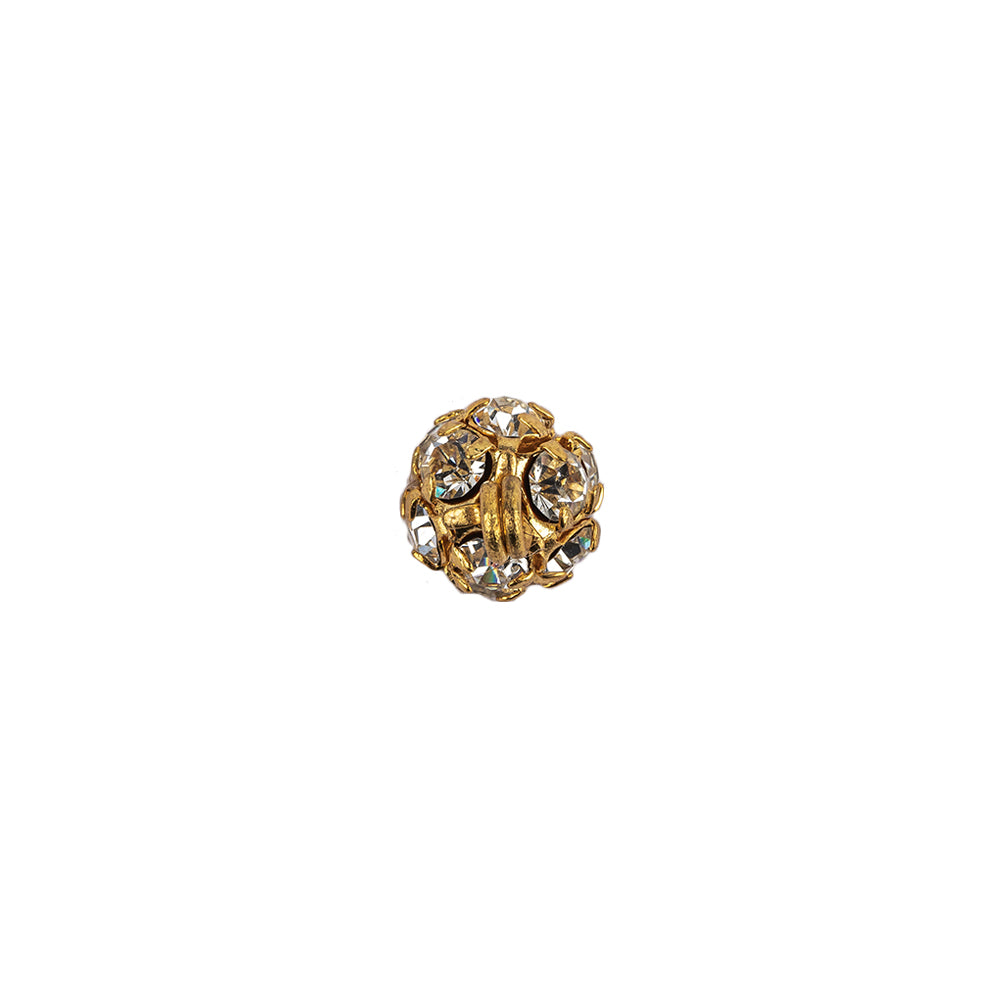 Vintage Swarovski Crystal Rhinestones and Gold Metal Shank Back Ball Button - 13L/8mm - Joann Fabrics