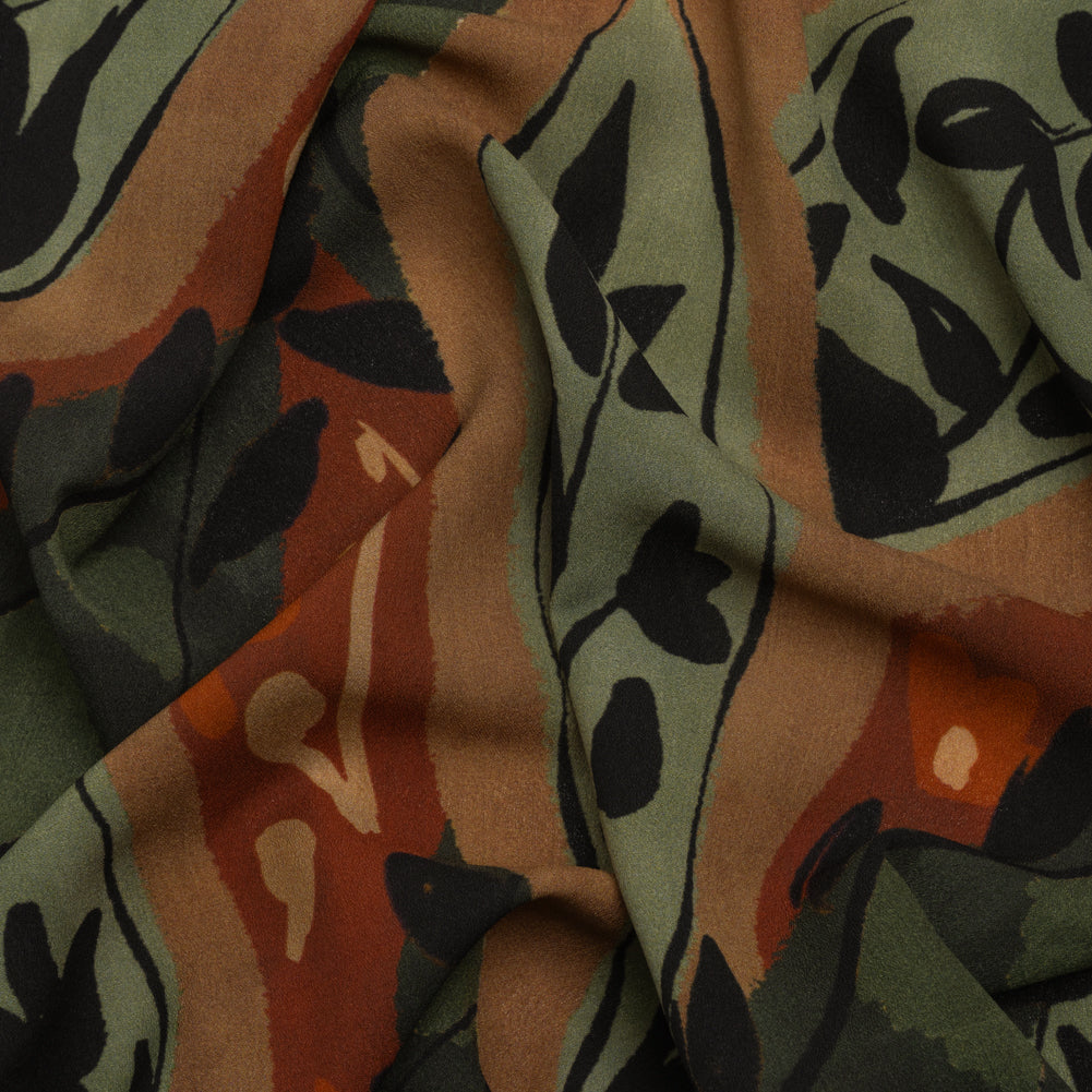 Mood Exclusive Rust Vine Time Lightweight Recycled Polyester Crepe - Joann Fabrics
