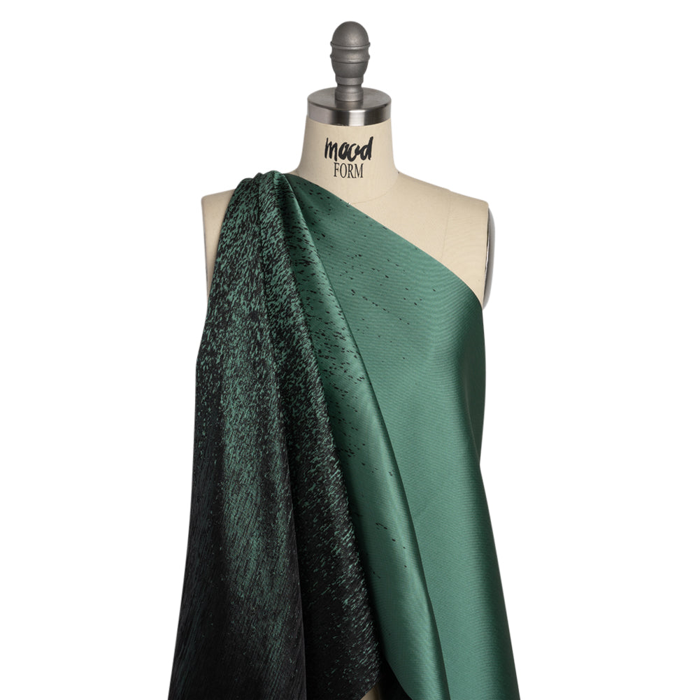 Sea Green and Metallic Black Striated Luxury Brocade - Joann Fabrics