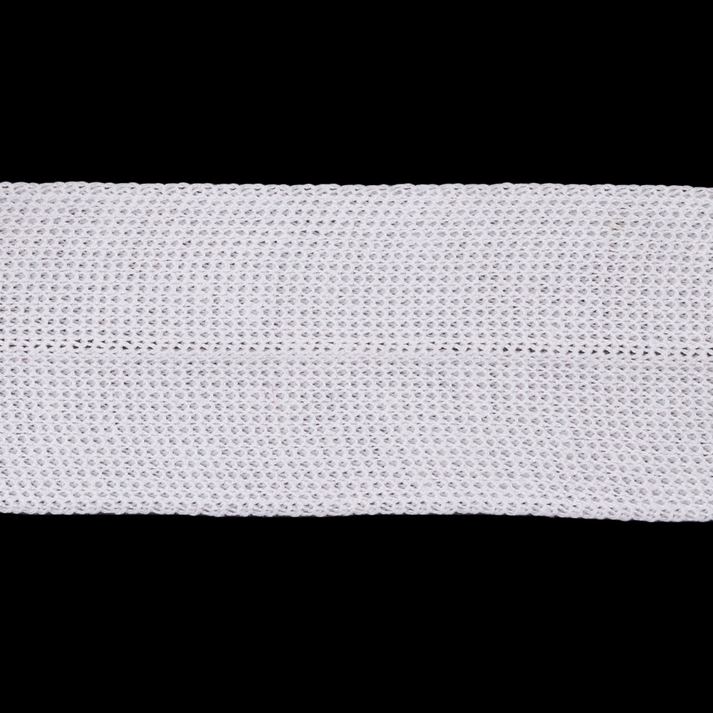 White Cotton Knit Foldover Trim - 1.25
