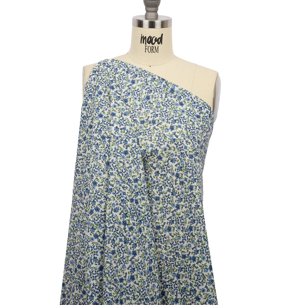 Cotton Voile - Blue Floral - Botanical Stroll Print - Mood Exclusive Secret Garden Collection - Joann Fabrics