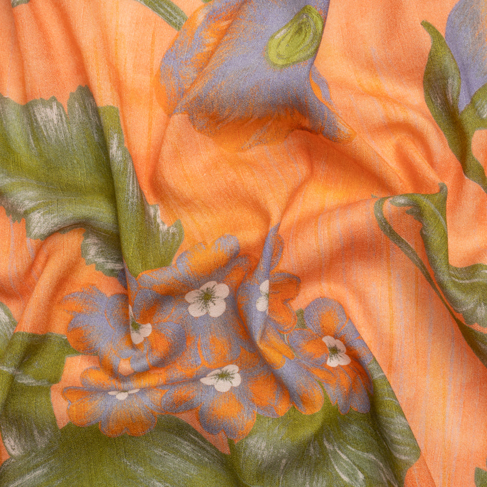 Mood Exclusive Orange Clementines and Lavender Cotton Crepe - Joann Fabrics