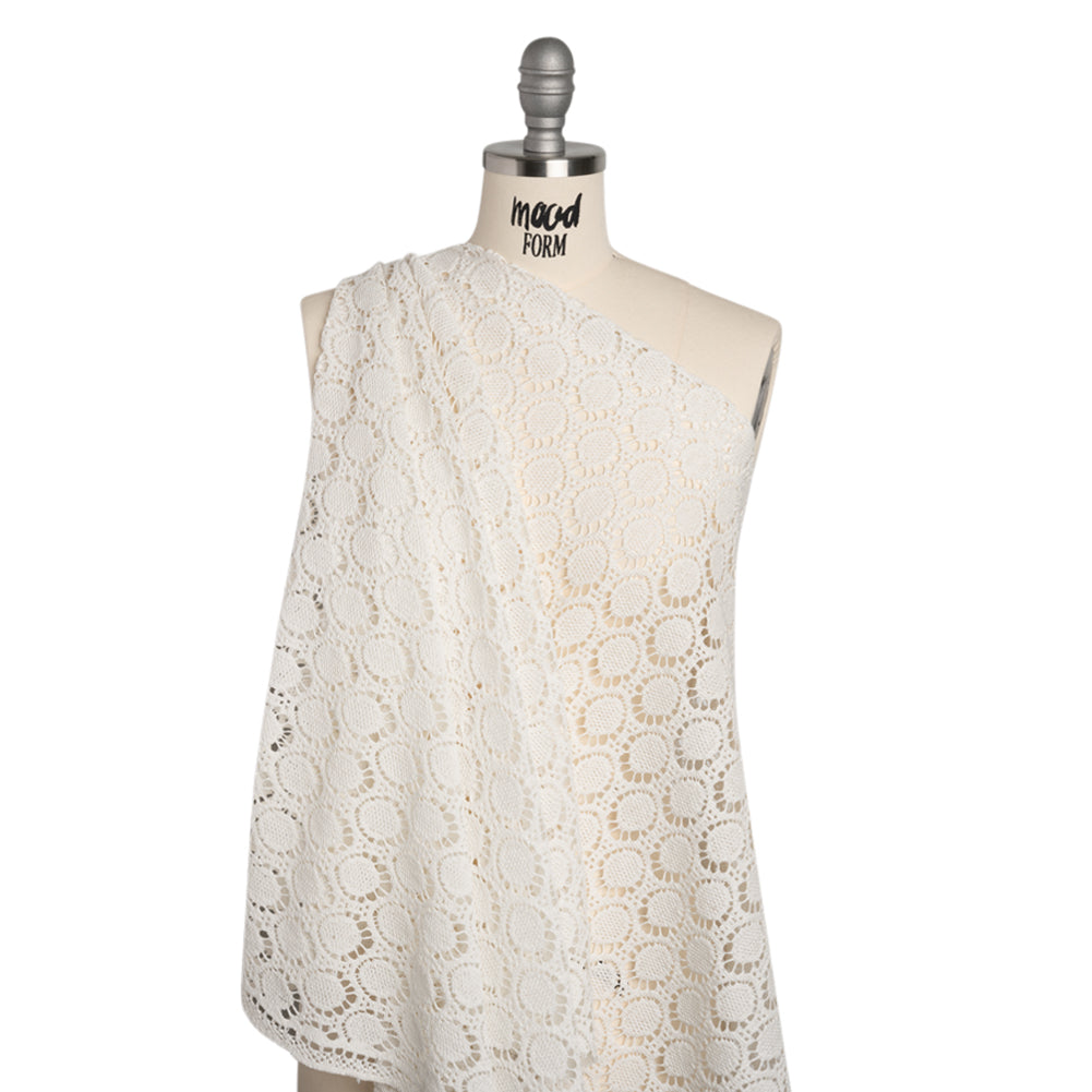 Cotton Crochet Lace - Off White Dots in Ovals - Designer Deadstock - Joann Fabrics
