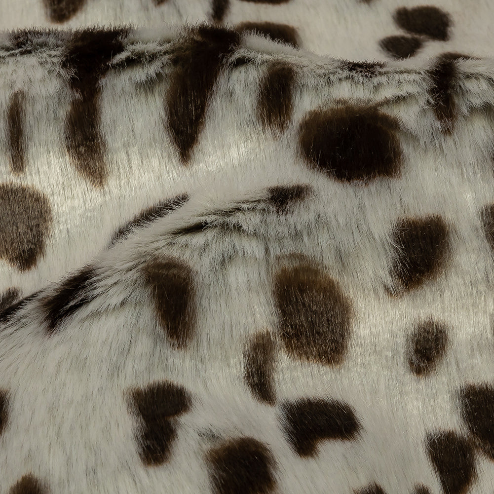Pale Gray and Brown Spotted Sleek Luxury Faux Fur - Joann Fabrics