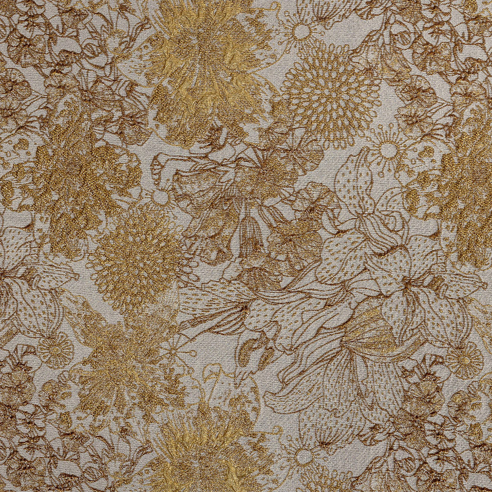 Metallic Antique Gold and Gray Floral Luxury Brocade - Joann Fabrics