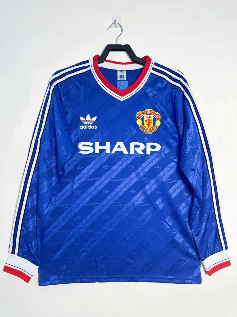 1986/1988 Retro Long Sleeve Manchester United Third Away Football Shirt 1:1 Thai Quality