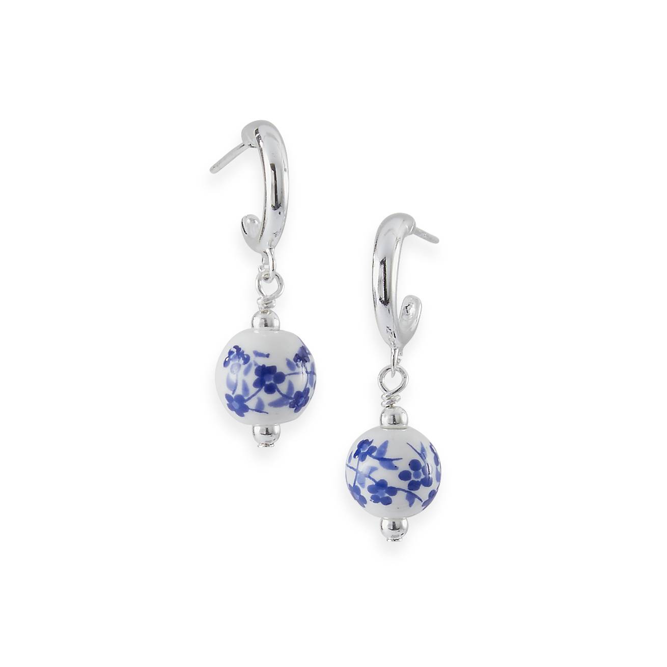 Sterling & Ceramic Floral Post Earrings, Gift Boxed - Northstyle Catalog