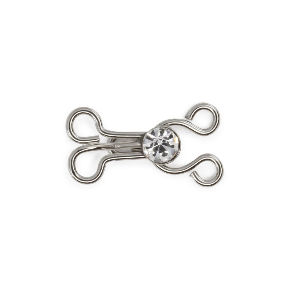 Dritz Decorative Hooks & Eyes with Rhinestones - Nickel - 3 Sets - Joann Fabrics