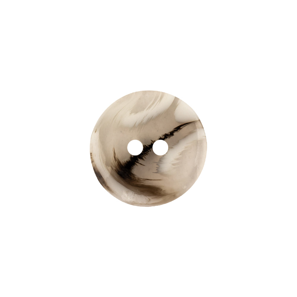 Italian Transparent, Black and Lily White Abstract Swirls Narrow Rimmed Plastic Button - 24L/15mm - Joann Fabrics