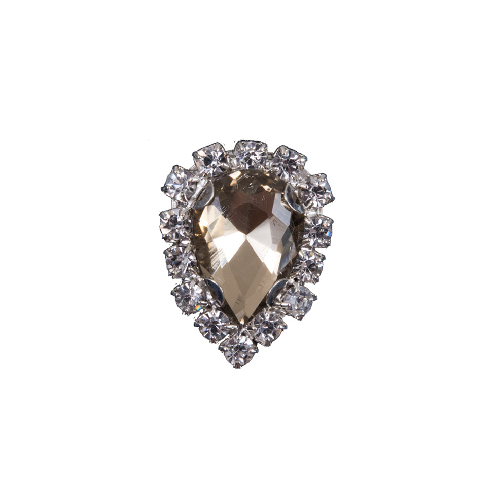 Italian Champagne Teardrop Rhinestone Button - 32L/20mm - Joann Fabrics