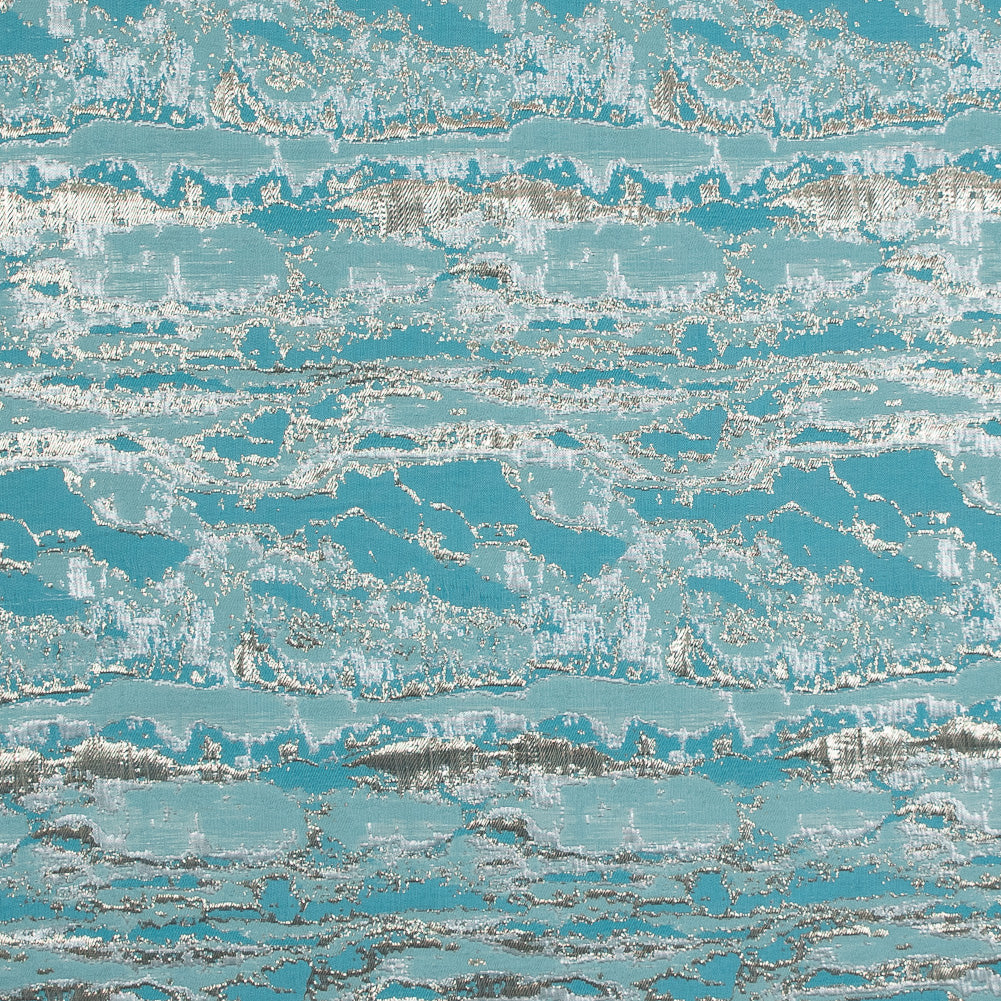 Metallic Gold and Blue Abstract Jacquard - Joann Fabrics