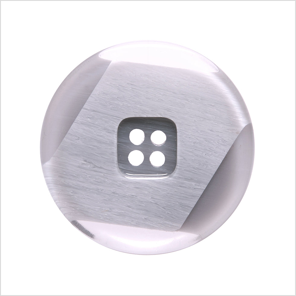 Italian Silver Abstract Semi-Clear 2-Hole Plastic Button - 44L/28mm - Joann Fabrics