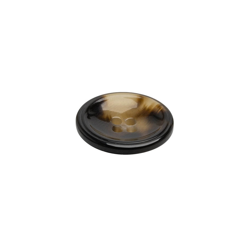 Plastic 4-Hole Button - 24L/15mm - Brown and Translucent Beige Dish Shaped - Joann Fabrics