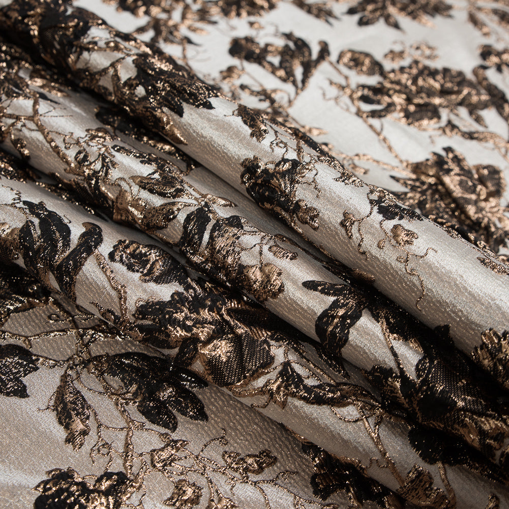 Gold and Black Luxury Floral Metallic Brocade - Joann Fabrics