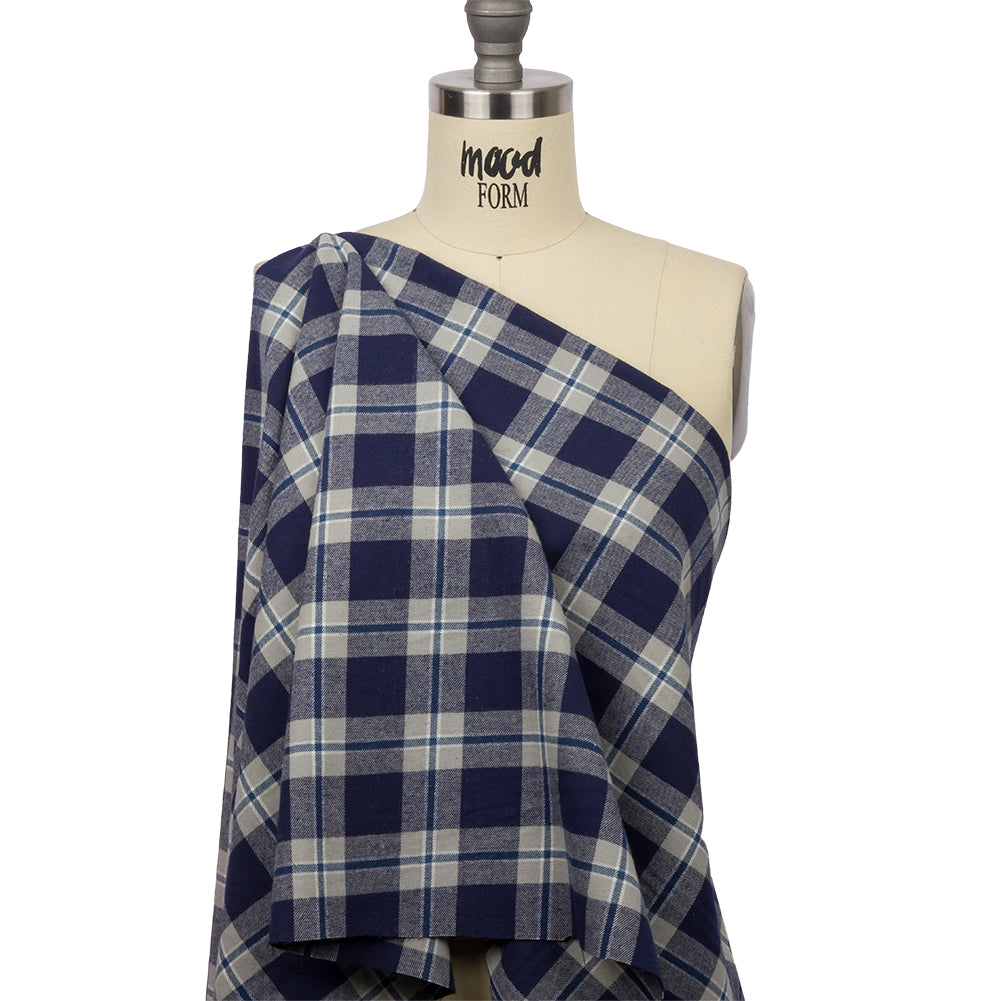 Blue and Gray Plaid Cotton Flannel - Joann Fabrics