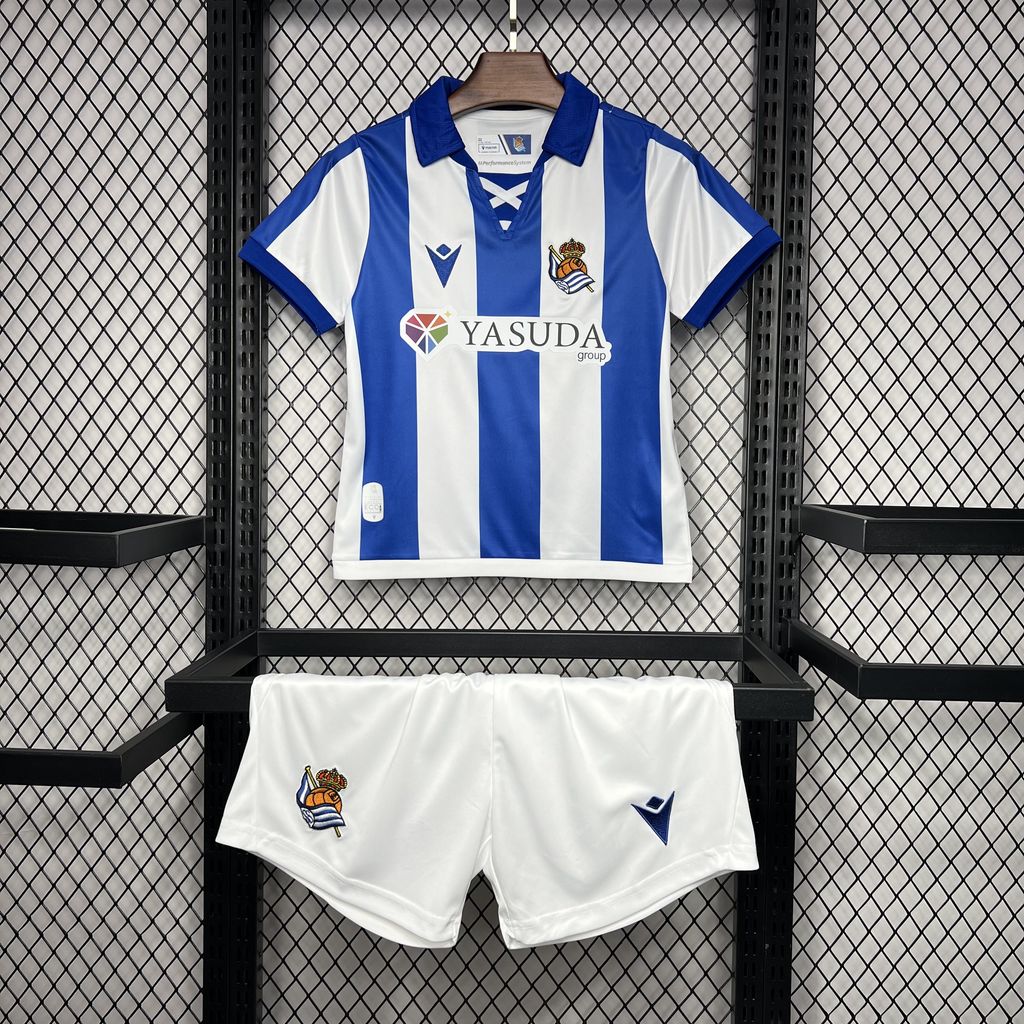 2024/2025 Real Sociedad Home Football Jersey 1:1 Quality Thai Kids Size