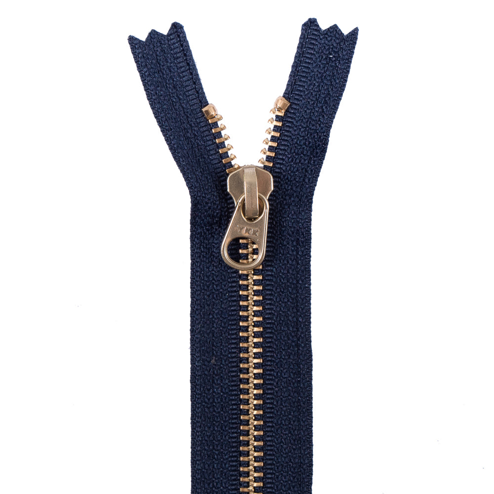Metal Zipper with Gold Pull and Teeth 4.5