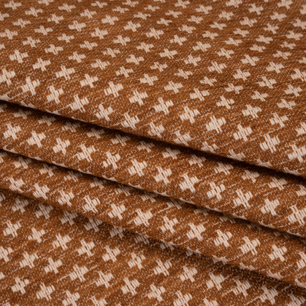 Polyester Boucle Home Decor Jacquard - Sienna Plus Signs - British Imported - Joann Fabrics