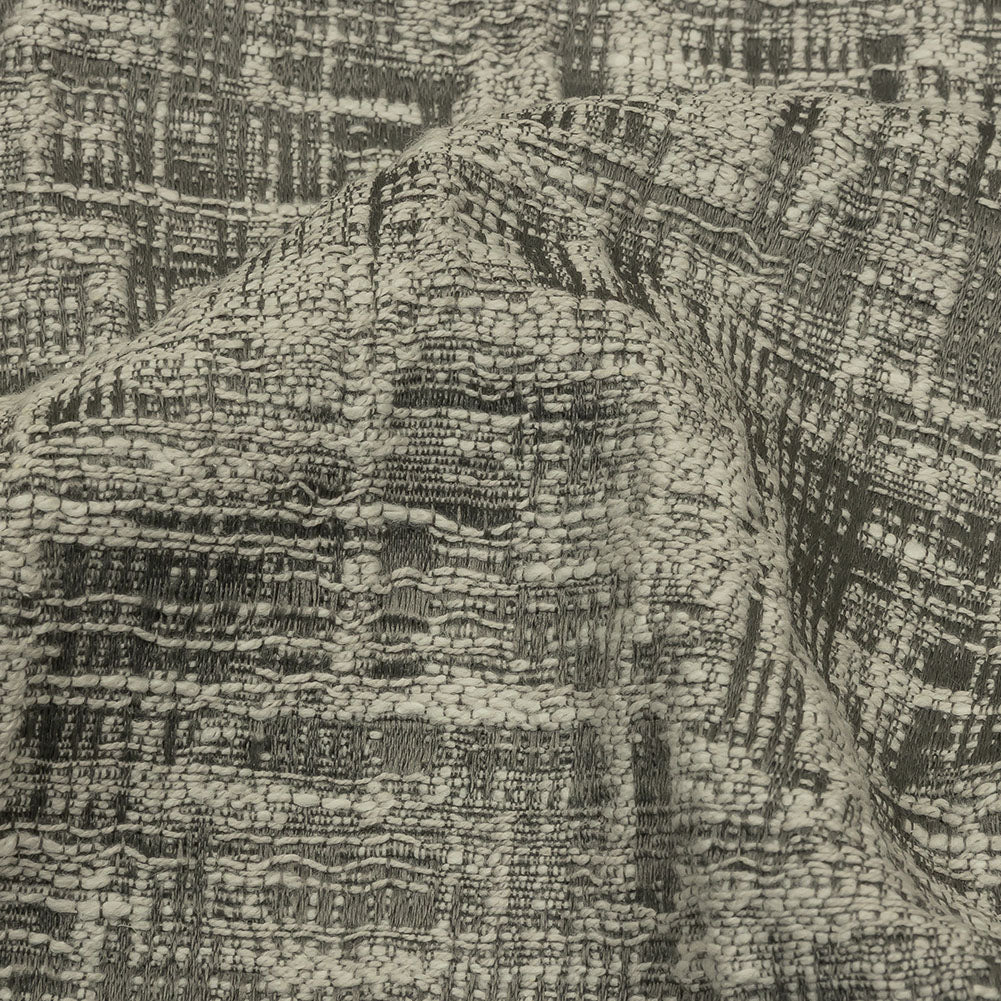 Cotton and Recycled Polyester Drapery Jacquard - Graphite Crosshatched Lines - British Imported - Joann Fabrics